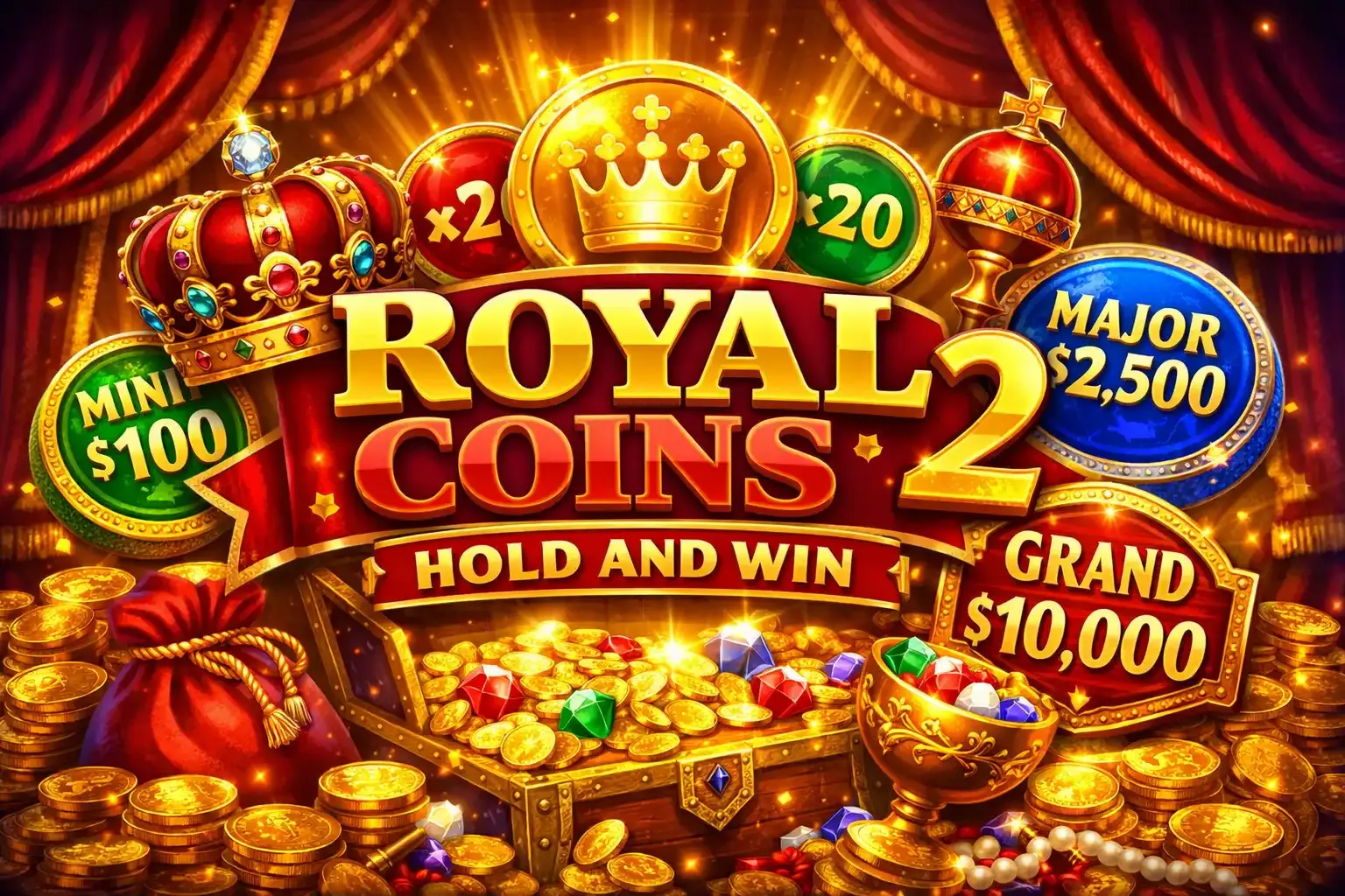 Royal Coins 2 üçün 20 pulsuz spin